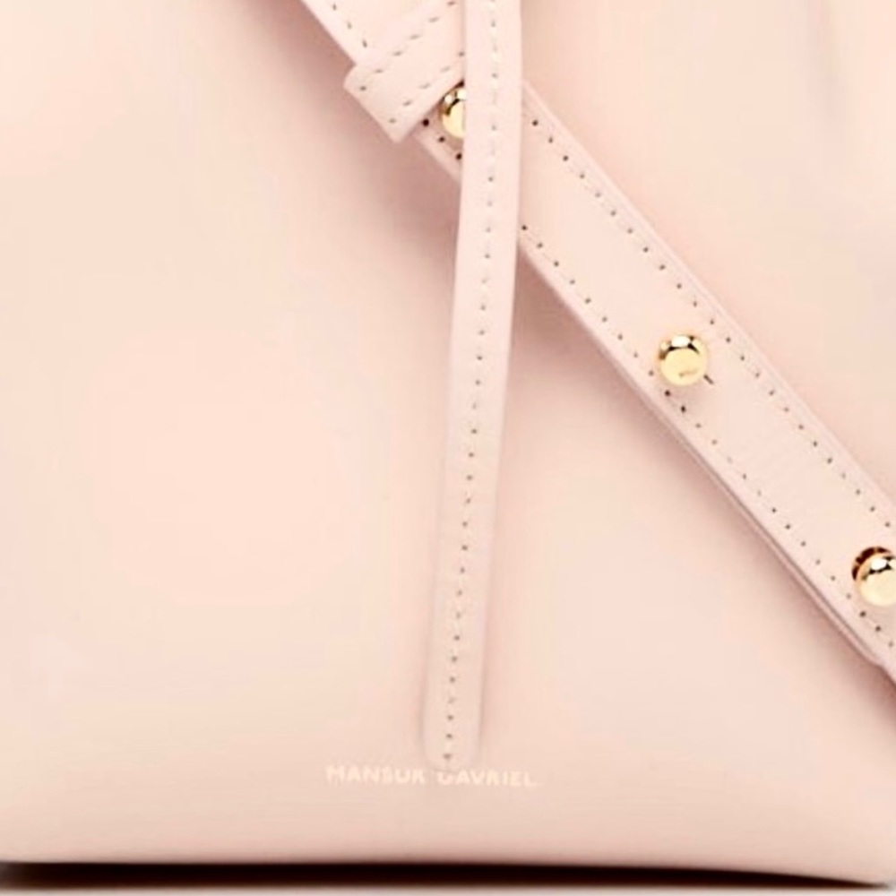 Mansur Gavriel Calfskin Light Pink Bucket Bag - Picture 4 of 14